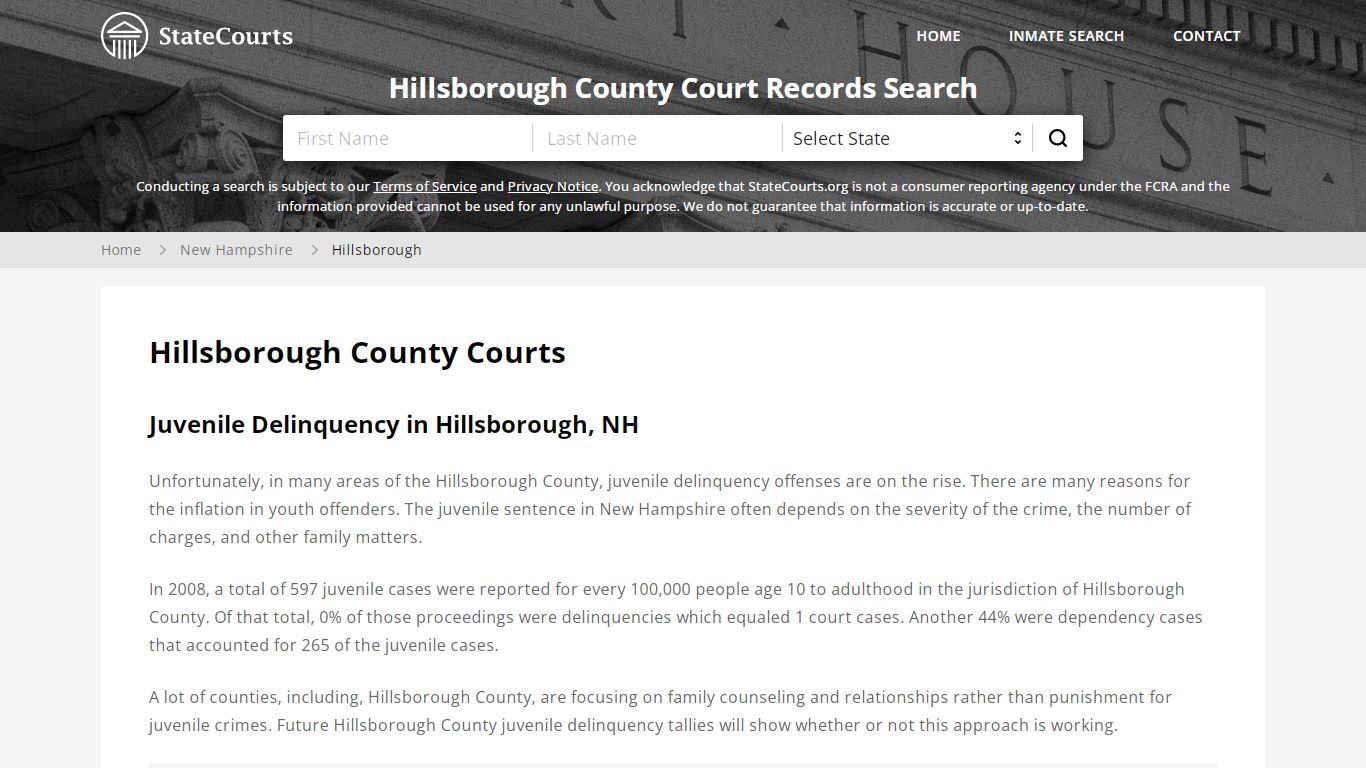 Hillsborough County, NH Courts - Records & Cases - StateCourts